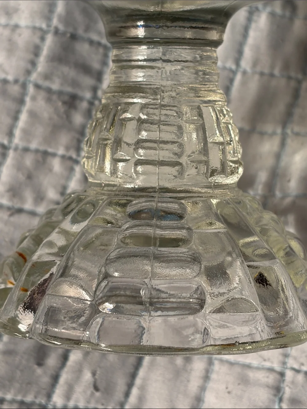 Vintage Clear Glass Compote Pedestal Vase